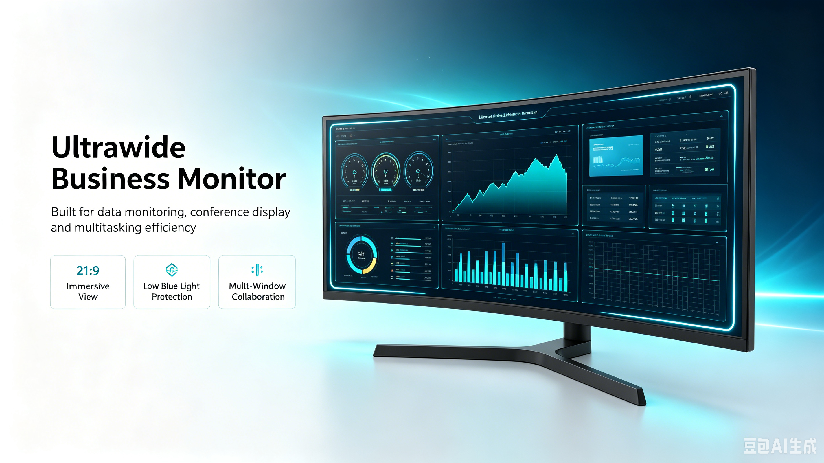 DY-34 Curved Ultrawide Gaming Monitor with Height Adjustable Stand Display Solutions